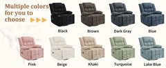 Korser Chenille 360° Swivel Rocker Recliner for Adults with Massage & Heating