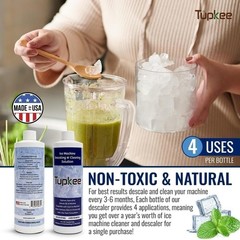 Tupkee Ice Machine Cleaner Nickel Safe, 16oz Ice Maker Cleaner, Universal 2 Pack