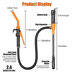 2Pack Portable Transfer Pump Battery Operated Electric Pump Gas Transfer 2.4 GPM
