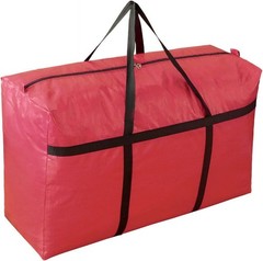 Moisture-Proof Extra-Large Storage Bag 45Gal/170L – Red Tarp with Double Zipper
