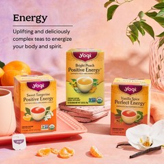 Yogi Tea – Sweet Tangerine Positive Energy Tea (4 Pack) Caffeine – 64 Tea Bags