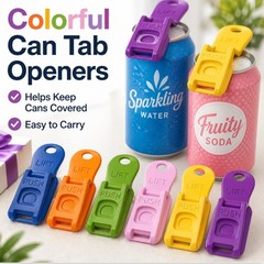 6-Pack Can Lids & Tab Openers – Colorful Drink Covers for Soda, Beer & Camping