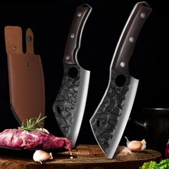 Forged Boning Butcher Knife 5CR15 Steel Serbian Outdoor Camping Cooking Knife