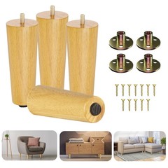 Yes4All 6 Inches Round Natural Solid Wood Furniture 6 inch,