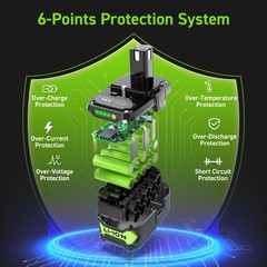 12.0Ah 8.0Ah P108 Battery / Charger For Ryobi 18V ONE P102 P107 All ONE Tools