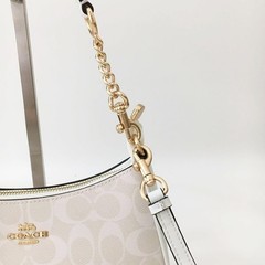 NEW Teri Shoulder Bag In Signature Canvas CA548 White NWT Ships from US