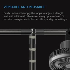 Hook and Loop Cable Ties, 6″ Multipurpose Wire Management Nylon Strips, 20-Count