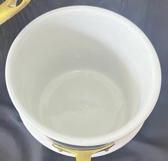Vintage Copral Portugal Copper Double Boiler Sauce Pan Pot w/Lid Brass & Handles