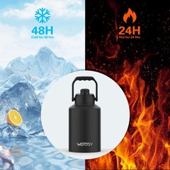 1 Gallon Insulated Water Bottle – 128oz Leak Proof Stainless Steel Water Jug