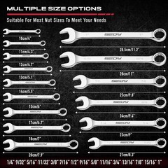 30-Piece Combination Wrench Set – Open End Wrench Set with Organizer Professi…