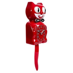 RETRO KITCHEN KIT CAT CLOCK 15.5″ Red Kit-Cat Klock MADE IN USA Free Battery NEW