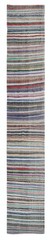 4.6×25 ft Colorful Vintage Turkish Long Runner Rug, Flat-Weave Hallway Kilim