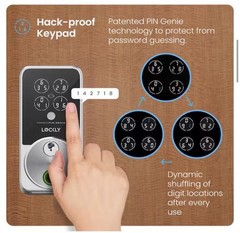 Lockly FingerPrint Secure Pro Zeno Satin Nickel Deadbolt WiFi Smart Lock Alexa