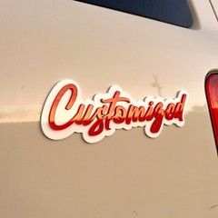 Custom Car Acrylic Emblem Badge MULTI COLOR Customized Text Names