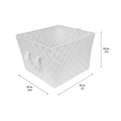 10 In. H X 15 In. W X 13 In. D Gray Plastic Cube Storage Bin