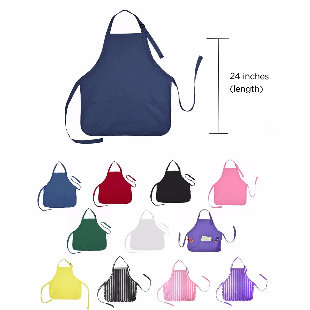 Aprons Commercial Restaurant Home Residential Bib Spun Poly Cotton – 3 Pockets