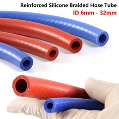 Red / Blue Silicone Braided Hose Tube Reinforced – Water Oil Fuel High Temp 300℃