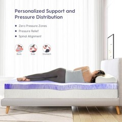ELEMUSE 2 Inch Ventilated Design Memory Foam Full Size Mattress Topper