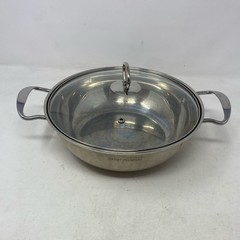 KitchenArt Artist Premium Stainless Wok w/ Lid, 12in, Silver