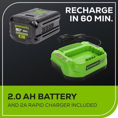 Greenworks 80V 17 inch String Trimmer w/ 2Ah Battery & 2A Charger (Refurbished)