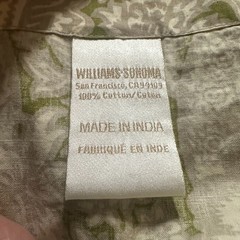 WILLIAMS-SONOMA Tablecloth ELLA FLORAL Green/Tan 70 X 90 Spring/Summer! FRESH