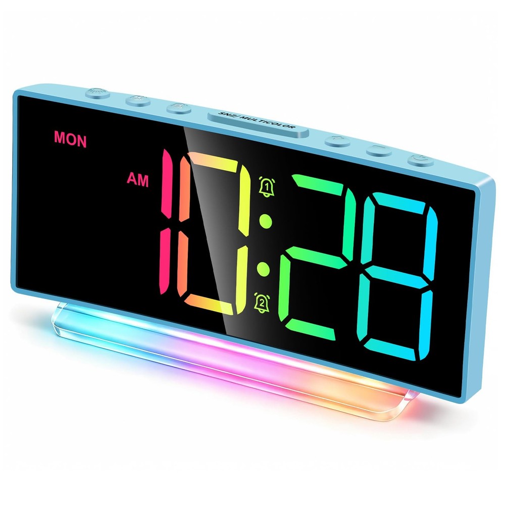 Loud Alarm Clock for Heavy Sleepers Adults,Kids,Teens,Digital Desk Clock with…