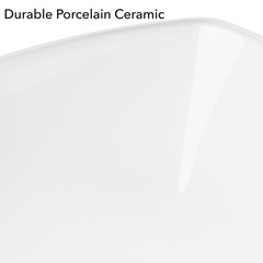 Modern Ceramic Vessel Sink – Bathroom Vanity Bowl – Flared Square White