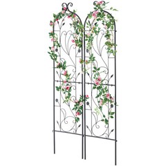 2 Packs Metal Garden Trellis 60″ x 15″ for Climbing Plant Support Rustproof