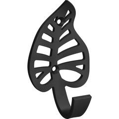 4.25 In. H 35 Lbs. Weight Capacity Matte Black Leaf Hook