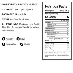 Broccoli Seeds for Sprouting — Kosher, Raw, Vegan — by Food to Live