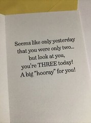 Happy 3rd Birthday 3 Years Old Hooray 5”x7” Hallmark Heartline Greeting Card