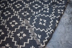 Floor Kilim Dhurrie Rugs 8×10 Black Color Large Jute Kilim Flat Weave