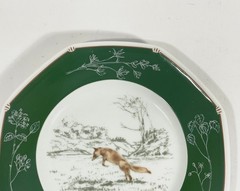 Hermes Chasse Chiens Courants Green Renaud Dog Bread Plate 17 cm