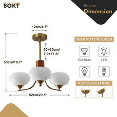 Brushed Brass 3-Head Globe Chandelier – Adjustable Industrial Ceiling Light