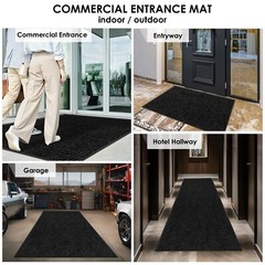 Entrance Mat Indoor Outdoor Heavy Duty Commercial Front Door Mats Carpet Black