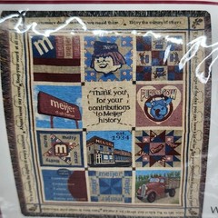 New Meijer Grocery Store Retirement Cotton Throw Blanket Tapestry 60×52