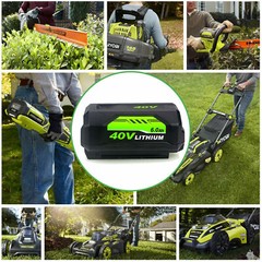 2X Battery & Charger For Ryobi 40V With LED Lithium-Ion 40-Volt OP406VNM OP40602