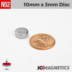 10mm x 3mm N52 Super Strong Round Disc Rare Earth Neodymium Magnets 10x3mm