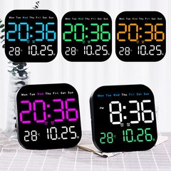 LED Large Digital Wall Clock Remote Control Temperature Date Week Display Set