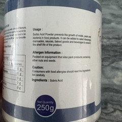 NEW Flavour Drum Sorbic Acid Powder Food Grade Preservative Powder 250g sealed