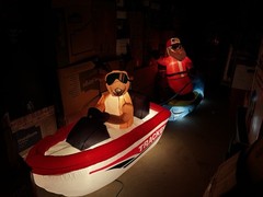 Customized Animated Air blown Inflatable Bass Pro Shop Water Skiing Santa ￼