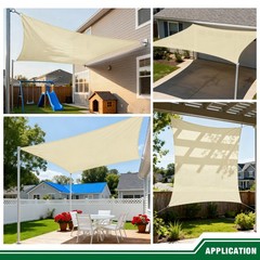 Rectangle Sun Shade Sail Canopy Shelter Shade Mesh Cover Patio Yard Pool Outdoor
