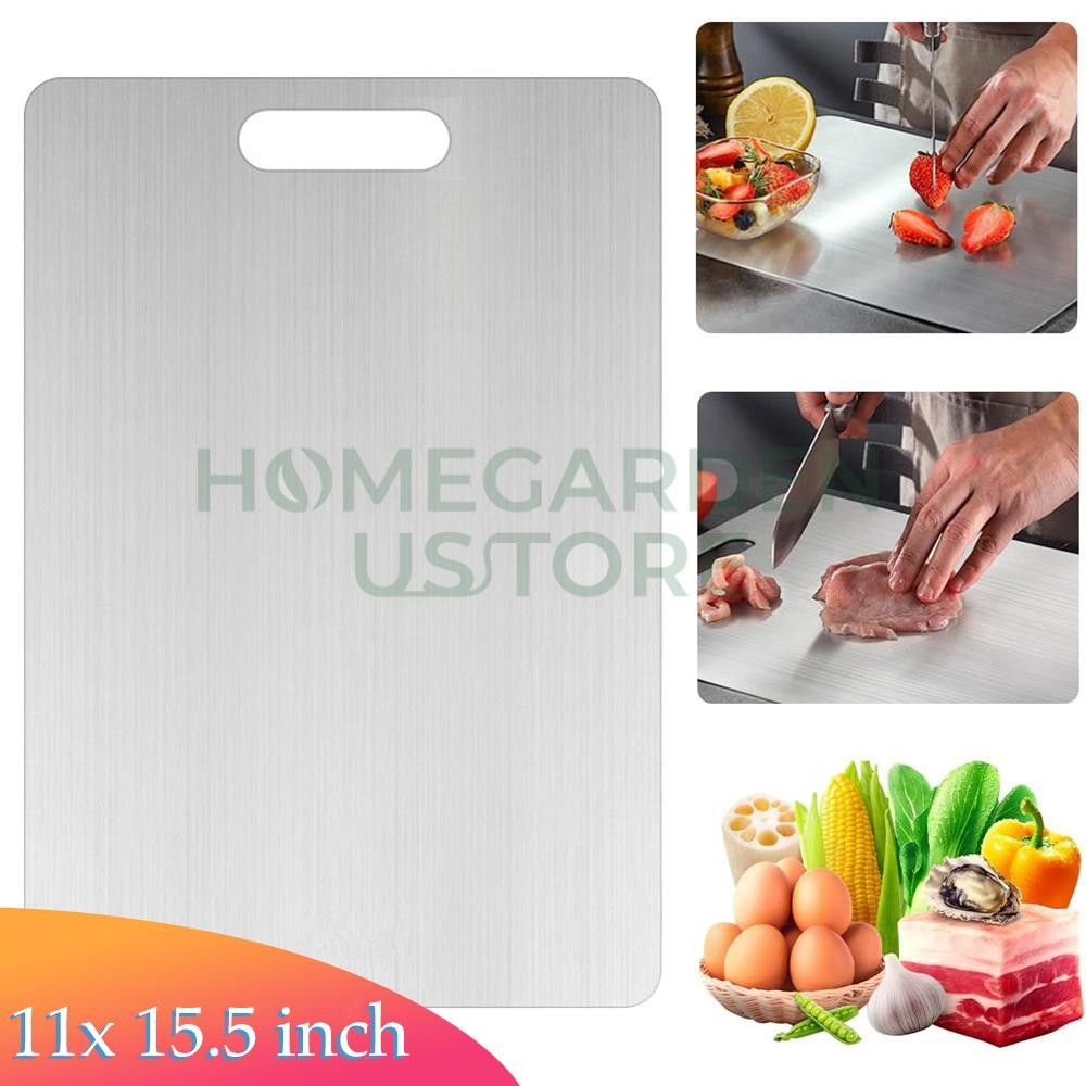 Titanium Cutting Board 100% Pure Non-Stick Double-Sided 11×15.5″ in for Kitchen