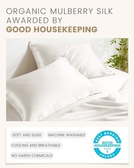 Set of 2 Pure Mulberry Silk Pillowcases – Soft, Durable, Anti-Aging, King Size 2