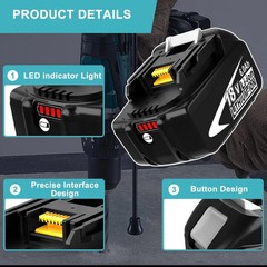 2-PACK For Makita 18V Lithium-Ion 6.0Ah Battery BL1860B BL1850B BL1840B BL1815B