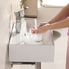 Washbasin Sink Bathroom Vessel Sink Ceramic Rectangular Wall Mount Floating Sink