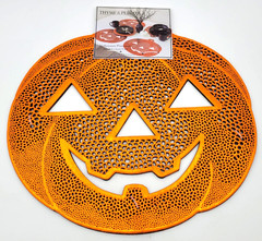 Thyme & Perros Halloween Placemats Set of 4 15.5 in x 15.5 in Easy Care