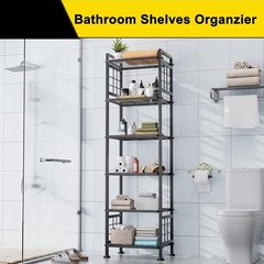 6-Wire Standing Storage Shelf for Bathroom Organizers and Storage & Laundry R…