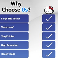 Hello Kitty Vinyl Waterproof Sticker 4.6H x 6W in Shiny For Car Laptop Tumbler
