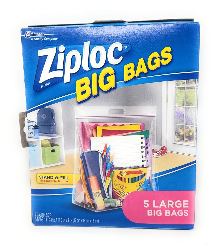 Ziploc Big Bags Clothes and Blanket Storage Bags Large, 5 Count